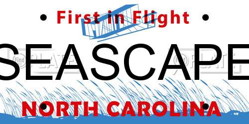 SEASCAPE North Carolina License Plate