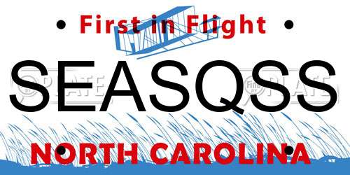 SEASQSS North Carolina License Plate