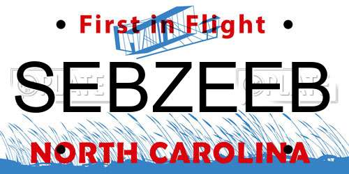 SEBZEEB North Carolina License Plate