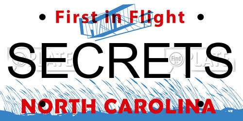 SECRETS North Carolina License Plate