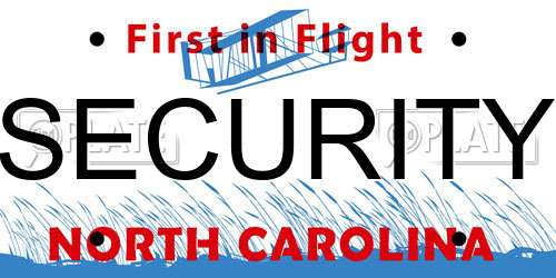 SECURITY North Carolina License Plate
