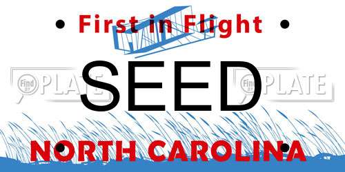 SEED North Carolina License Plate
