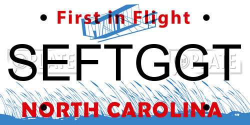 SEFTGGT North Carolina License Plate
