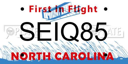 SEIQ85 North Carolina License Plate