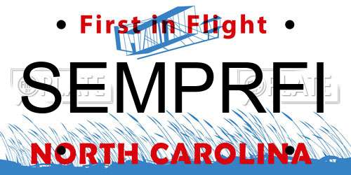 SEMPRFI North Carolina License Plate
