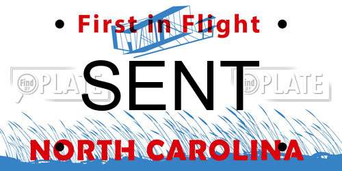 SENT North Carolina License Plate