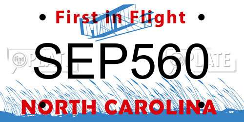 SEP560 North Carolina License Plate