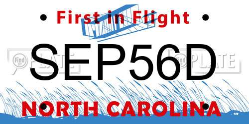 SEP56D North Carolina License Plate
