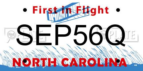 SEP56Q North Carolina License Plate