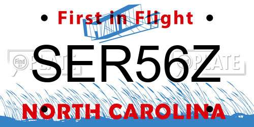 SER56Z North Carolina License Plate