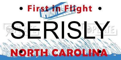 SERISLY North Carolina License Plate