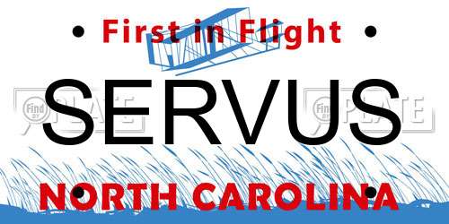 SERVUS North Carolina License Plate