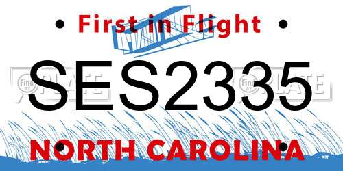 SES2335 North Carolina License Plate