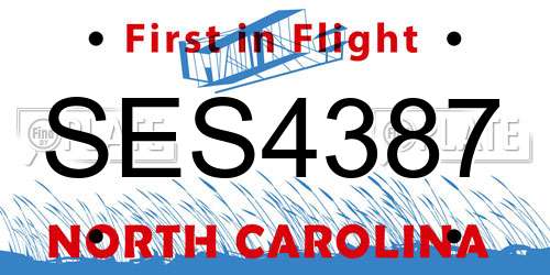 SES4387 North Carolina License Plate