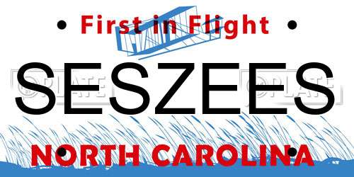 SESZEES North Carolina License Plate
