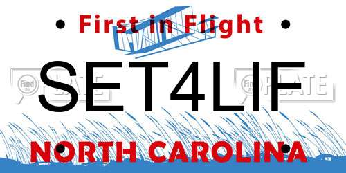 SET4LIF North Carolina License Plate
