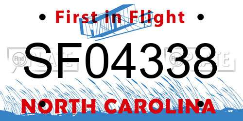 SF04338 North Carolina License Plate