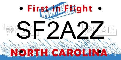 SF2A2Z North Carolina License Plate