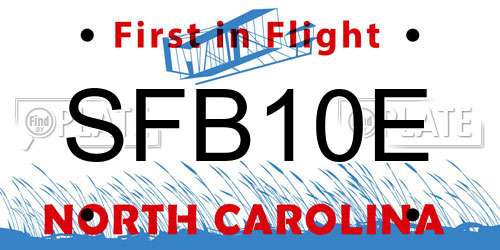 SFB10E North Carolina License Plate