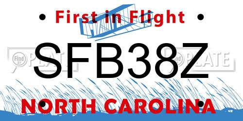 SFB38Z North Carolina License Plate