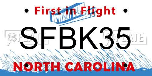 SFBK35 North Carolina License Plate