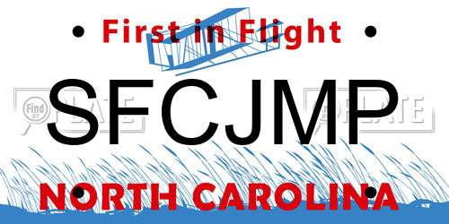 SFCJMP North Carolina License Plate