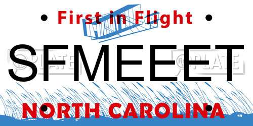 SFMEEET North Carolina License Plate