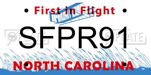 SFPR91 North Carolina License Plate