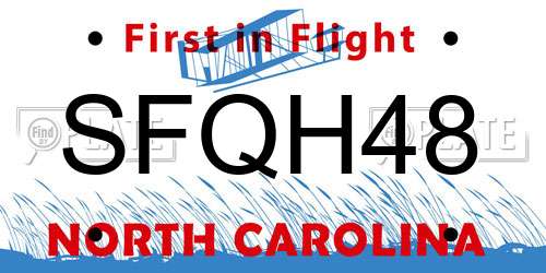 SFQH48 North Carolina License Plate