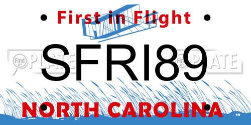 SFRI89 North Carolina License Plate