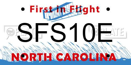 SFS10E North Carolina License Plate