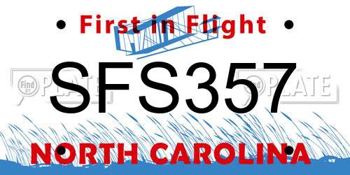 SFS357 North Carolina License Plate