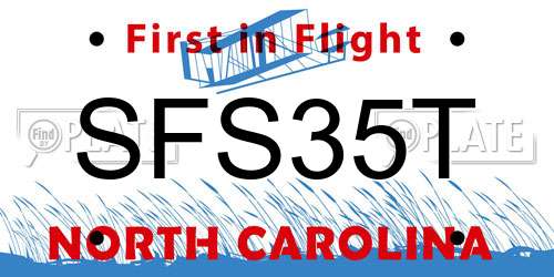 SFS35T North Carolina License Plate
