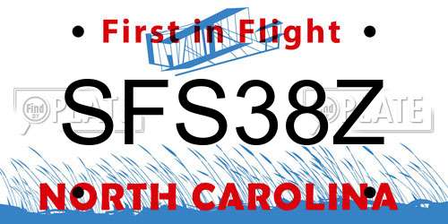 SFS38Z North Carolina License Plate