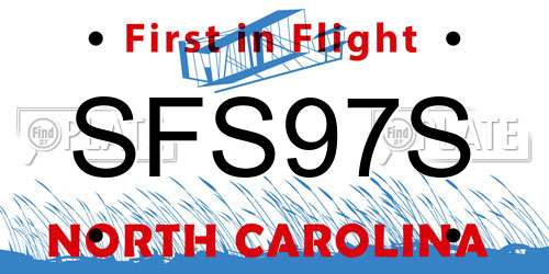 SFS97S North Carolina License Plate