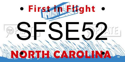 SFSE52 North Carolina License Plate