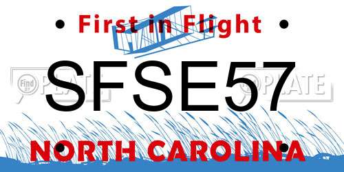 SFSE57 North Carolina License Plate