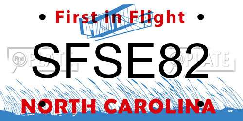 SFSE82 North Carolina License Plate
