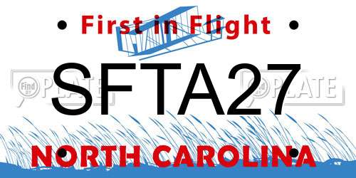 SFTA27 North Carolina License Plate