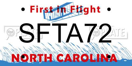 SFTA72 North Carolina License Plate