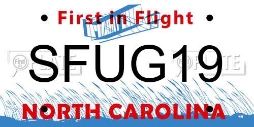SFUG19 North Carolina License Plate