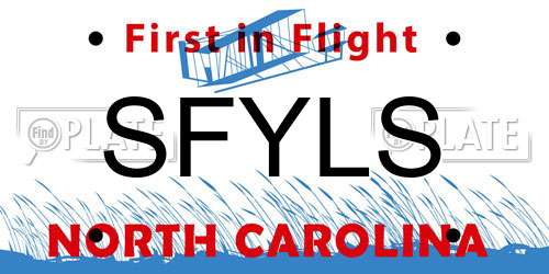 SFYLS North Carolina License Plate