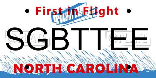 SGBTTEE North Carolina License Plate