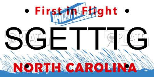 SGETTTG North Carolina License Plate