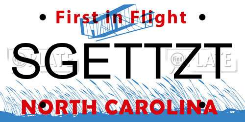 SGETTZT North Carolina License Plate