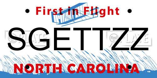 SGETTZZ North Carolina License Plate