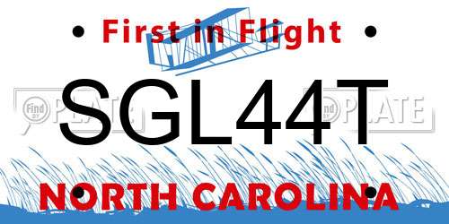 SGL44T North Carolina License Plate