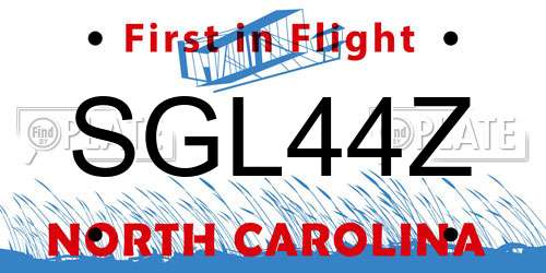 SGL44Z North Carolina License Plate