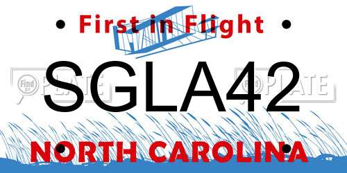 SGLA42 North Carolina License Plate
