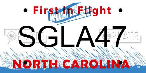SGLA47 North Carolina License Plate